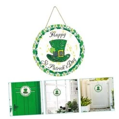 LAPYAPPE Irish Festival Wooden Sign Wooden Coat Hanger Patricks Day Door Hanger Shamrock Shaped Hanging Sign St Patricks Day Hanging Wreath Party Supplies Theme Party Door Hanger Door Sign -Department 56 Shop 51g7KCE22yL