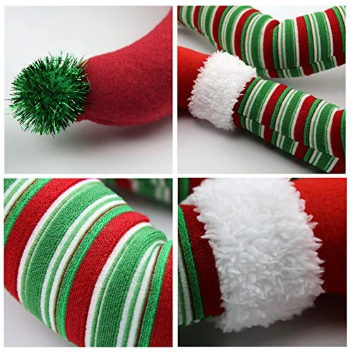 WEWILL 20'' Elf Legs Christmas Tree Decorations Stuffed Elf Leg For Christmas Home Party Tree Fireplace Ornaments (Red) 2 WEWILL 20'' Elf Legs Christmas Tree Decorations Stuffed Elf Leg For Christmas Home Party Tree Fireplace Ornaments (Red) - Image 2