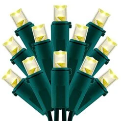SWEET SHINE Warm White LED Christmas Lights With Green Wire, 66 Feet 200 Count UL Certified Commercial Grade 5mm LED Holiday String Light Set (Warm White)