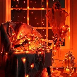 Toodour Halloween Orange Lights, 131ft 350 LED Plug In Halloween String Lights With 8 Modes And Timer, Connectable Outdoor Halloween Lights For Home, Party, Halloween Decor -Department 56 Shop 51gh776YdOL