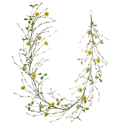 DIYFLORU Easter Garland,5 FT Long Artificial Easter Egg Garland Mixed Berry And Flower Garland Spring Garland For Easter Spring Decorations(Yellow) 1 DIYFLORU Easter Garland,5 FT Long Artificial Easter Egg Garland Mixed Berry And Flower Garland Spring Garland For Easter Spring Decorations(Yellow)