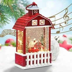 XPHOME Christmas Musical Snow Globes House Snowglobe Christmas Lantern Glitter Lantern Lighted Lantern Snowman With Farm Scene Christmas Home Decoration Gift Battery Operated Snowglobe, XP-JY-0038 -Department 56 Shop 51guyEt3n8L