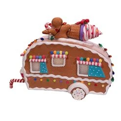 Kurt S. Adler 8.4-Inch Battery-Operated Light-Up Gingerbread Food Truck Table Piece, Multi -Department 56 Shop 51gw8sObL7S