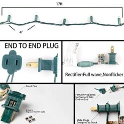 50 Count 5MM Wide Angle Led Christmas Lights Set,Outdoor Led String Lights For Garden Patio Christmas Trees Decoration,17 Feet Green Wire,Warm White 19 50 Count 5MM Wide Angle Led Christmas Lights Set,Outdoor Led String Lights For Garden Patio Christmas Trees Decoration,17 Feet Green Wire,Warm White -Department 56 Shop 51gyBFLMsVL