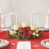 BrylaneHome Pre-Decorated Candle Holder Centerpiece Christmas Decoration, Red -Department 56 Shop 51h1yVa4zXL