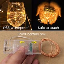 Innotree 6 Pack LED Fairy String Lights Battery Operated With Timer, 10Ft 30LEDs Battery Powered Copper Wire Mini Firefly Twinkle Lights For Bedroom, Christmas, Wedding, Party Decoration, Warm White -Department 56 Shop 51hAp0AuOYL