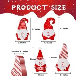 YEAHOME Gnome Christmas Decorations, Noel Wooden Blocks Christmas Table Decor, 4pcs Rustic Christmas Gnomes Ornaments Farmhouse Xmas Decor For Home, Tiered Tray, Shelf, Tabletop Fireplace -Department 56 Shop 51hMq0ehGvL