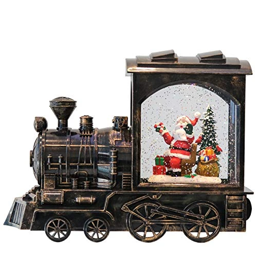 DRomance Christmas Musical Snow Globe Lantern Battery Operated With 6 Hour Timer, Santa Lighted Snow Globe Train Spinning Water Swirling Glitter Christmas Decoration Gifts(10.6 X 4.3 X 8.3 Inches) 1 DRomance Christmas Musical Snow Globe Lantern Battery Operated With 6 Hour Timer, Santa Lighted Snow Globe Train Spinning Water Swirling Glitter Christmas Decoration Gifts(10.6 X 4.3 X 8.3 Inches)