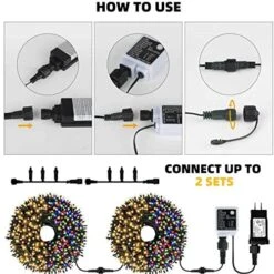 VTECHOLOGY 500 LED Dual Color Changing Christmas Tree Lights ,170ft Connectable Christmas Lights String With 11Modes Fairy String Lights For Christmas Holiday Party Decor -Department 56 Shop 51hXKnhxPCL