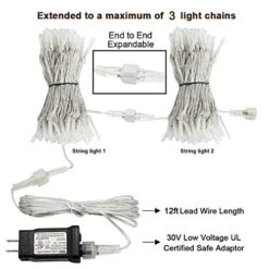 Fiee Fairy Curtain Lights,304 LED 9.8ftX9.8ft 30V 8Modes Safety Window Lights With Memory For Home Wedding Christmas Party Family Patio Lawn Garden Bedroom Outdoor Indoor Wall Decorations(Cool White) -Department 56 Shop 51i6afDY8UL