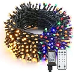 Brizled Christmas Lights, 65.67ft 200 LED Color Changing Tree Lights 11-Function Warm White & Multicolor Christmas Lights, Connectable 24V Safe Adapter Remote Decorative Lights String For Xmas Party -Department 56 Shop 51iGG5l6XKL. AC