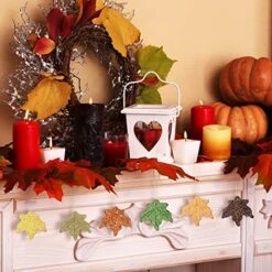 36 Pcs Thanksgiving Halloween Glitter Maple Leaves Pumpkin Mini Hanging Fall Leaves Artificial Colorful Foam Pumpkin Ornaments For Halloween Garland Thanksgiving Day Party, Maple