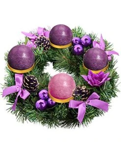 Purple Ribbon Advent Wreath Ring Candle Holder For Pillar Advent Candles - Large Size - Christmas Advent Wreaths Candleholder Stand - Advent Candle Decor - Advent Gifts 9 Purple Ribbon Advent Wreath Ring Candle Holder For Pillar Advent Candles - Large Size - Christmas Advent Wreaths Candleholder Stand - Advent Candle Decor - Advent Gifts -Department 56 Shop 51iSnYbpUlL