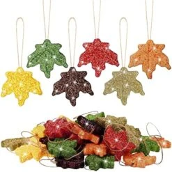 36 Pcs Thanksgiving Halloween Glitter Maple Leaves Pumpkin Mini Hanging Fall Leaves Artificial Colorful Foam Pumpkin Ornaments For Halloween Garland Thanksgiving Day Party, Maple -Department 56 Shop 51ifeMGHzL. AC