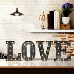Retro Led Marquee Letter Lights - Industrial, Vintage Style Light Up Letters Alphabet Sign For Cafe Wedding Birthday Party Christmas Lamp Home Bar Initials Decor - E -Department 56 Shop 51jIICbsbtL
