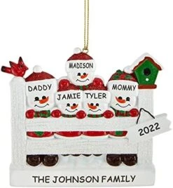 Let's Make Memories Personalized Snowman Family Ornament - Christmas Ornament - Customize 4 Names, Message, Year -Department 56 Shop 51jKt5mZnlL. AC