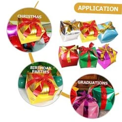 Abaodam 18 Pcs Gift Decor Happy Party Decoration Balloons Present Birthday For Shaped Christmas Foil Aluminum New Large Eve Year Square Cube Balloon -Department 56 Shop 51jLhfB0aeL