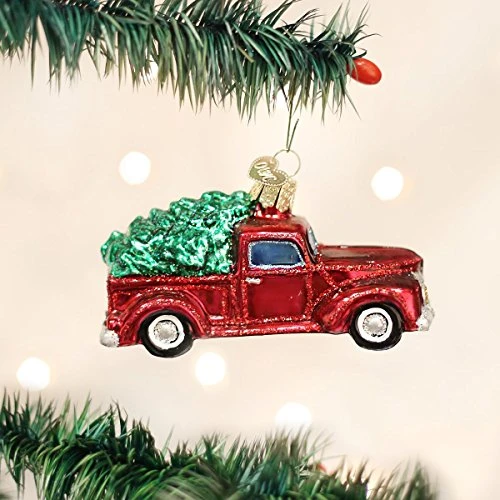 Old World Christmas Ornaments: Old Truck With Tree Glass Blown Ornaments For Christmas Tree (46029) 2 Old World Christmas Ornaments: Old Truck With Tree Glass Blown Ornaments For Christmas Tree (46029) - Image 2
