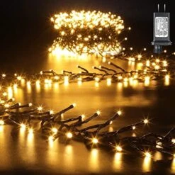 Quntis 400 LED 13FT Mini Globe String Lights Plug In, Christmas Cluster String Lights For Bedroom Wedding Valentine Party Indoor Outdoor Xmas Tree Decoration (8 Twinkle Mode, Connectable, Waterproof) -Department 56 Shop 51jcF9xA6BL. AC