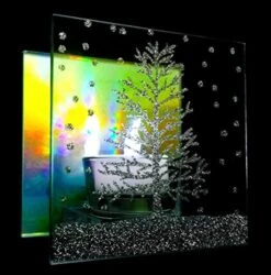 BANBERRY DESIGNS Christmas Tree Candle Holder - Mirrored Glass With Silver Glittery Xmas Tree - Includes 1 White LED Tea Light - Elegant Holiday Décor 9 BANBERRY DESIGNS Christmas Tree Candle Holder - Mirrored Glass With Silver Glittery Xmas Tree - Includes 1 White LED Tea Light - Elegant Holiday Décor -Department 56 Shop 51jpiGEqT6L