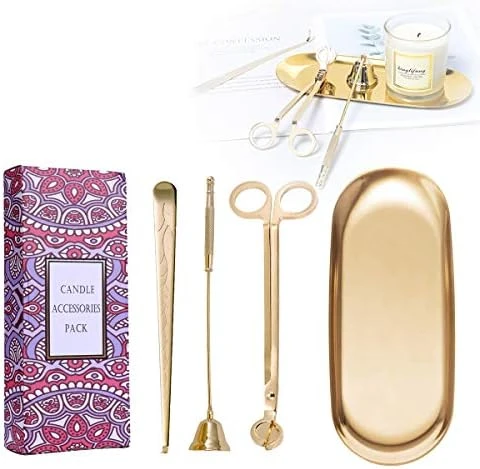 UCINNOVATE 4 In 1 Candle Accessory Set, Candle Wick Trimmer Candle Cutter, Candle Snuffer, Candle Wick Dipper, Storage Tray Plate, For Candle Lover, Thanksgiving, Christmas(Gold) 5 UCINNOVATE 4 In 1 Candle Accessory Set, Candle Wick Trimmer Candle Cutter, Candle Snuffer, Candle Wick Dipper, Storage Tray Plate, For Candle Lover, Thanksgiving, Christmas(Gold) - Image 5
