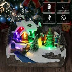 Christmas Collectible Buildings Decoration Musical Christmas Village Figurines Snow Globe Bola De Nieve With Spinning Train 8 Music LED Light Aldea De Navidad ForHome Decor Gift For Kids -Department 56 Shop 51k3qkW2hjL 1