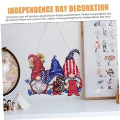 Didiseaon 2pcs Pendant Ornament Sign Wood Home Celebration Decorative Decor For Outdoor Hanging Decorations Hanger A Party Gnome Plaque Style Independence Day Th Festive American -Department 56 Shop 51kSKSpN1pL