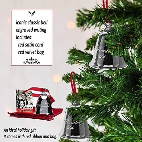 Bevin Bells It’s A Wonderful Life Silver Plate Christmas Tree Ornament 2 Bevin Bells It’s A Wonderful Life Silver Plate Christmas Tree Ornament - Image 2