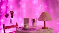 Amadecohome Curtain Lights, Pink 8 Modes LED String Lights For Garden, Teen Girls' Room, Party, Window, Wall And Valentines Day Decor 12 Amadecohome Curtain Lights, Pink 8 Modes LED String Lights For Garden, Teen Girls' Room, Party, Window, Wall And Valentines Day Decor -Department 56 Shop 51ky0MsTLIL