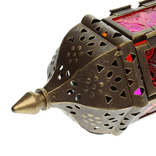 GKanMore 2Pcs Hanging Candle Lantern Retro Moroccan Candle Holder Hollow Metal Glass Candle Holder Lantern With 15.7" Hanging Chain For Home Patio Christmas Decorations (Bronze, Pack Of 2) 3 GKanMore 2Pcs Hanging Candle Lantern Retro Moroccan Candle Holder Hollow Metal Glass Candle Holder Lantern With 15.7" Hanging Chain For Home Patio Christmas Decorations (Bronze, Pack Of 2) - Image 3