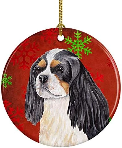 Caroline's Treasures Min Pin Red And Green Snowflakes Holiday Christmas Ceramic Ornament Christmas Tree Hanging Decorations For Home Christmas Holiday, Party, Gift, 3 In, Multicolor 5 Caroline's Treasures Min Pin Red And Green Snowflakes Holiday Christmas Ceramic Ornament Christmas Tree Hanging Decorations For Home Christmas Holiday, Party, Gift, 3 In, Multicolor - Image 5