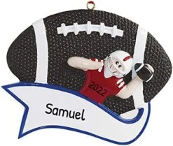 Personalized Football Ornament - Sports Ornaments For Christmas Tree, NCAA Football Ornaments, Football Christmas Ornament, Football Coach Gifts - Football Banner - Free Customization -Department 56 Shop 51lOdC eItL. AC