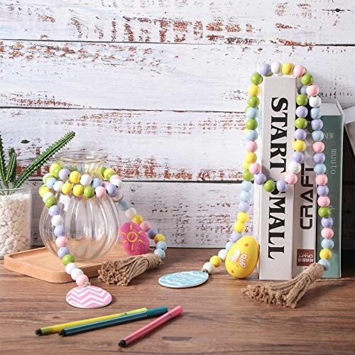 Jetec 2 Pieces Easter Wood Bead Garland Easter Tiered Tray Decoration Hanging Garlands Easter Egg Shaped Wooden Farmhouse Beads Garlands For Home Easter Holiday Party 5 Jetec 2 Pieces Easter Wood Bead Garland Easter Tiered Tray Decoration Hanging Garlands Easter Egg Shaped Wooden Farmhouse Beads Garlands For Home Easter Holiday Party - Image 5