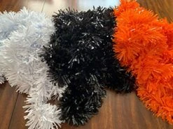 TCDesignerProducts Black Vinyl Indoor & Outdoor Holiday Tinsel Twist Shiny Garland Decoration - 4" X 25' Roll -Department 56 Shop 51ljwRkIecL