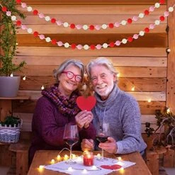 60 Balls Valentine's Day Felt Ball Garlands - Valentines Decorations - Valentines Red Pink White Pom Pom Garlands For Home Tree- Valentine's Day Indoor Outdoor Home Office Hanging Decor - 25mm -Department 56 Shop 51llp2XE7YL