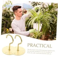 Yardwe 2 Sets Plant Hook Outdoor Wreath Hanger White Wreath Hanger Metal Clothes Rack Heavy Duty Wall Mount Lanterns Hanger Iron Ceiling Hook Outdoor Garland Hooks Ceiling Hanger Screw-in -Department 56 Shop 51ltV91jPDL