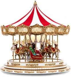 Mr. Christmas Marquee Deluxe Carousel Musical Animated Indoor Christmas Decoration, 15 Inch, Multi-Color -Department 56 Shop 51lzJ4uL4L. AC