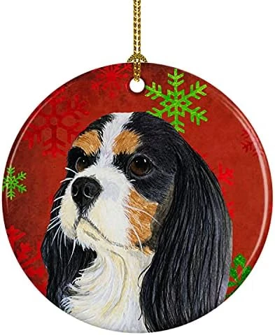 Caroline's Treasures Min Pin Red And Green Snowflakes Holiday Christmas Ceramic Ornament Christmas Tree Hanging Decorations For Home Christmas Holiday, Party, Gift, 3 In, Multicolor 4 Caroline's Treasures Min Pin Red And Green Snowflakes Holiday Christmas Ceramic Ornament Christmas Tree Hanging Decorations For Home Christmas Holiday, Party, Gift, 3 In, Multicolor - Image 4