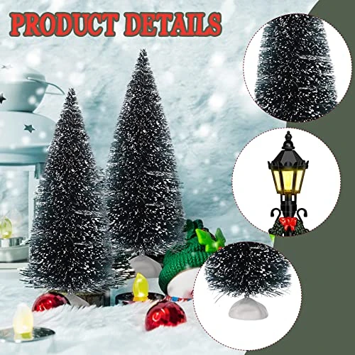 Coume Christmas Tree Snow Covered Branch Village Tree Artificial Christmas Village Displays Tree With Christmas Lamp Post Lantern For Christmas Winter House Holiday Decor (Elegant Style, 12 Pieces) 3 Coume Christmas Tree Snow Covered Branch Village Tree Artificial Christmas Village Displays Tree With Christmas Lamp Post Lantern For Christmas Winter House Holiday Decor (Elegant Style, 12 Pieces) - Image 3