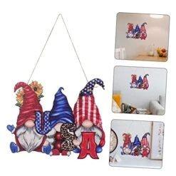 Didiseaon 2pcs Pendant Ornament Sign Wood Home Celebration Decorative Decor For Outdoor Hanging Decorations Hanger A Party Gnome Plaque Style Independence Day Th Festive American -Department 56 Shop 51mdHDcq1dL