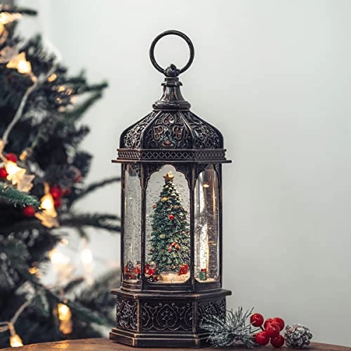 11" Rotating Scene Christmas Snow Globe Musical Water Lantern Light (Christmas Trees) 1 11" Rotating Scene Christmas Snow Globe Musical Water Lantern Light (Christmas Trees)