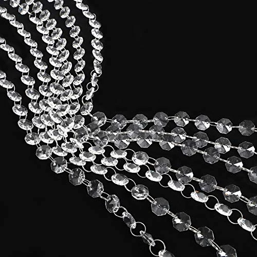 12 Pcs 39FT In Total Crystal Garland, KINJOEK Crystal Clear Glass Bead Garland Chandelier Hanging For Wedding Home DIY Craft Jewelry Party Tree Decoration 2 12 Pcs 39FT In Total Crystal Garland, KINJOEK Crystal Clear Glass Bead Garland Chandelier Hanging For Wedding Home DIY Craft Jewelry Party Tree Decoration - Image 2