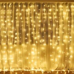 Fiee Fairy Curtain Lights,304 LED 9.8ftX9.8ft 30V 8Modes Safety Window Lights With Memory For Home Wedding Christmas Party Family Patio Lawn Garden Bedroom Outdoor Indoor Wall Decorations(Cool White) -Department 56 Shop 51n9GnUsQ3L. AC