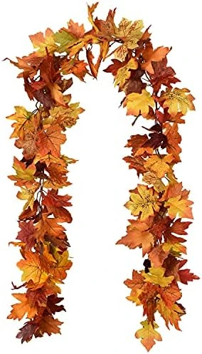 Lvydec 2 Pack Fall Maple Garland - 5.9ft/Piece Artificial Fall Foliage Garland Colorful Autumn Decor For Home Wedding Party (Mixed Color) 7 Lvydec 2 Pack Fall Maple Garland - 5.9ft/Piece Artificial Fall Foliage Garland Colorful Autumn Decor For Home Wedding Party (Mixed Color) - Image 7