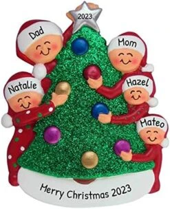 Personalized Family Ornament 2022 - Family Of 6 Christmas Ornament 2022 - Black Family Decorating Christmas Tree Ornament Family Of 6 Christmas Tree Decor 2022 - Free Customization -Department 56 Shop 51nCEEeQ9YL. AC