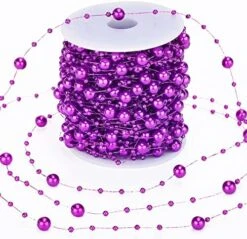Supzone 99 Feet Christmas Tree Beads Garland Artificial Pearls Strands Chain Plastic Beads Roll For Christmas Wedding Holiday Party Home Indoor Outdoor Decoration DIY Crafts (Purple) -Department 56 Shop 51nHj7sI0L. AC