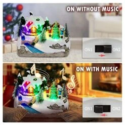 Christmas Decorations Snow Village Resin Building Figurines Revolving Kids & Tree Musical Snow Globe Christmas Collectible Buildings 8 Music For Vintage Christmas Decor For Kids Christmas Tree -Department 56 Shop 51nWBZOPFAL