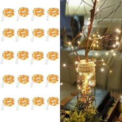 LEDIKON 20 Pack LED Fairy Lights Battery Operated String Lights - 3.3ft 20 LED,Copper Wire Warm White | Wedding,Party Centerpieces,Table Decor | DIY Crafts,Graduation,Home Decor | Mason Jars Décor 15 LEDIKON 20 Pack LED Fairy Lights Battery Operated String Lights - 3.3ft 20 LED,Copper Wire Warm White | Wedding,Party Centerpieces,Table Decor | DIY Crafts,Graduation,Home Decor | Mason Jars Décor -Department 56 Shop 51ncyLE6gBL. AC