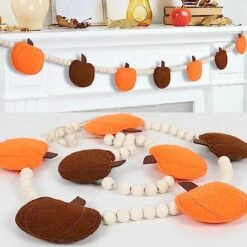 DAZONGE Halloween Decorations Indoor/Outdoor, Wood Halloween Felt Bats Bead Garland Banner For Halloween Decor, Farmhouse Halloween Decorations For Fireplace Mantle Walls -Department 56 Shop 51nmypnb L. AC