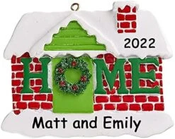 Personalized New Home Our First Home Christmas Holiday Door Wreath With Holly Bush Detail And Lanterns Christmas Ornament With Custom Names Address And Date (Optional) -Department 56 Shop 51nuqgUwW2L. AC